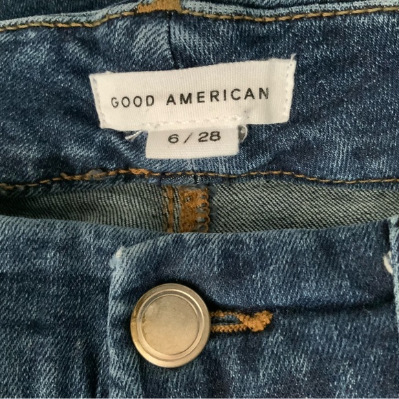 GOOD AMERICAN Cropped Jeans Indigo Blue Size 6 - Picture 10 of 16